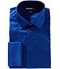 Murano Slim-Fit Point Collar Solid Sateen Dress Shirt, Color:Sailor Blue - Image 1