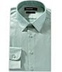Murano Slim-Fit Point Collar Solid Sateen Dress Shirt, Color:Sage - Image 1