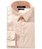 Murano Slim-Fit Point Collar Solid Sateen Dress Shirt, Color:Peach Fuzz - Image 1