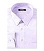 Color:Lavender - Image 1 - Slim-Fit Point Collar Solid Sateen Dress Shirt