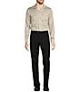 Murano Slim Fit Sateen Solid Long Sleeve Woven Camp Shirt, Color:Beige - Image 3