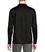 Murano Slim Fit Sateen Solid Long Sleeve Woven Camp Shirt, Color:Black - Image 2