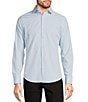 Color:Light Blue - Image 1 - Slim Fit Solid Performance Stretch Long Sleeve Woven Shirt