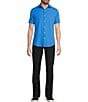 Murano Slim Fit Solid Performance Stretch Short Sleeve Woven Shirt - Image 3