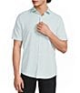 Murano Slim Fit Solid Performance Stretch Short Sleeve Woven Shirt - Image 1
