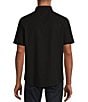 Color:Black - Image 2 - Slim Fit Solid Poplin Short Sleeve Woven Shirt