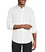 Murano Slim Fit Solid Sateen Pintuck Long Sleeve Woven Shirt - Image 1