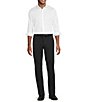 Murano Slim Fit Solid Sateen Pintuck Long Sleeve Woven Shirt - Image 4