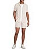 Murano Coordinating Slim Fit Textured Short Sleeve Knit Camp Shirt - Image 3