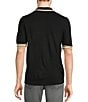 Murano Snit Short Sleeve Textured Coat Front Shirt, Color:Black - Image 2