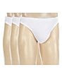 Color:White - Image 1 - Solid Cotton Bikini Briefs 3-Pack