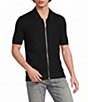 Murano Solid Full-Zip Short Sleeve Knit Coat Front Shirt - Image 5