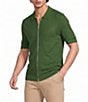 Murano Solid Full-Zip Short Sleeve Knit Coat Front Shirt - Image 5