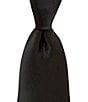 Color:Black - Image 1 - Solid Narrow 3 1/8#double; Silk Tie