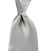 Color:Grey - Image 1 - Solid Narrow 3 1/8#double; Silk Tie