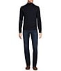 Murano Solid Performance Textured Long Sleeve Turtleneck Sweater, Color:Navy - Image 3