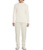 Murano Solid Teddy Jogger Pants, Color:Cream - Image 3