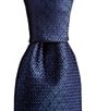 Color:Blue - Image 1 - Solid Textured 3#double; Woven Silk Tie