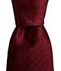 Color:Burgundy - Image 1 - Solid Textured 3#double; Woven Silk Tie