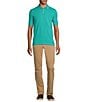 Murano Solid Textured Short Sleeve Knit Polo Sweater, Color:Ocean Green - Image 3