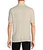 Murano Solid Textured Short Sleeve Knit Polo Sweater, Color:Cream - Image 2