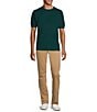 Murano Solid Textured Short Sleeve Crew Sweater, Color:Cyprus Green - Image 3