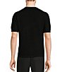Color:Black - Image 2 - Solid Textured Short Sleeve Crew Sweater