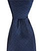 Color:Navy - Image 1 - Solid Textured Slim 2 3/4#double; Silk Tie