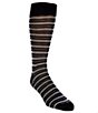 Color:Black - Image 1 - Striped Crew Dress Socks