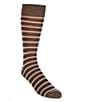 Color:Brown - Image 1 - Striped Crew Dress Socks