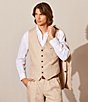 Murano Baird McNutt Suit Separate Linen Vest, Color:Khaki - Image 5