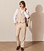 Murano Baird McNutt Suit Separate Linen Vest, Color:Khaki - Image 6