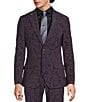 Murano The Holiday Edit Collection Slim Fit Flocked Floral Suit Separates Jacket, Color:Dark Purple - Image 1