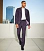 Murano The Holiday Edit Collection Slim Fit Flocked Floral Suit Separates Jacket, Color:Dark Purple - Image 5