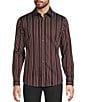 Murano The Murano Show Collection Slim Fit Stripe Long Sleeve Woven Shirt, Color:Black - Image 1
