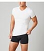 Color:White - Image 2 - V-Neck Slim Fit T-Shirts 3-Pack