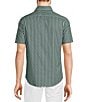 Color:Balsam Green - Image 2 - Verdant Vibes Collection Slim Fit Geo Print Short Sleeve Woven Shirt