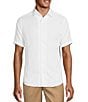 Color:White - Image 1 - Wanderin West Slim Fit Short Sleeve Woven Camp Shirt