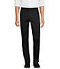 Color:Black - Image 1 - Wardrobe Essentials Evan Extra Slim Fit Flat Front Tapered Leg Chino Dress Pants