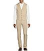Murano Wardrobe Essentials Evan Extra Slim Fit TekFit Waistband Suit Separates Flat Front Dress Pants, Color:Stone - Image 3