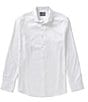 Color:White - Image 1 - Wardrobe Essentials Slim-Fit Textured Spread-Collar Woven Sportshirt