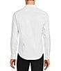Color:White - Image 3 - Wardrobe Essentials Slim-Fit Textured Spread-Collar Woven Sportshirt