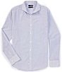 Color:Blue - Image 1 - Wardrobe Essentials Slim-Fit Long-Sleeve Woven Shirt