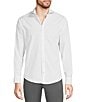 Color:White - Image 1 - Wardrobe Essentials Slim Fit Solid Long Sleeve Woven Shirt