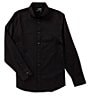 Color:Black - Image 1 - Wardrobe Essentials Slim-Fit Solid Twill Long-Sleeve Woven Shirt