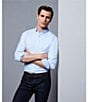 Color:Light Periwinkle - Image 3 - Wardrobe Essentials Slim-Fit Solid Twill Long-Sleeve Woven Shirt