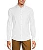 Color:White - Image 2 - Wardrobe Essentials Slim-Fit Solid Twill Long-Sleeve Woven Shirt