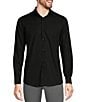 Color:Black - Image 1 - Wardrobe Essentials Solid Dobby Stretch Long Sleeve Woven Shirt