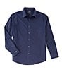Color:Dark Navy - Image 1 - Wardrobe Essentials Classic-Fit Solid Long-Sleeve Woven Shirt