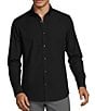 Murano Wardrobe Essentials Ultimate Modern Comfort Stretch Solid Long Sleeve Woven Shirt, Color:Black - Image 1